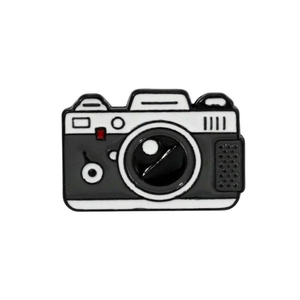 Green & White Camera Enamel Pin